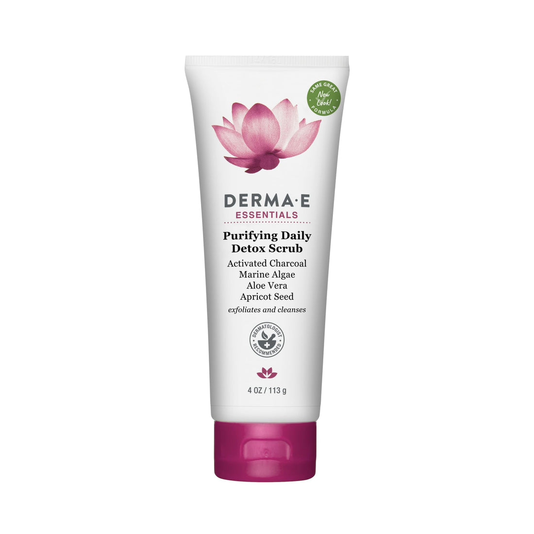 derma e Purifying Daily Detox Scrub With Activated Charcoal 4 oz