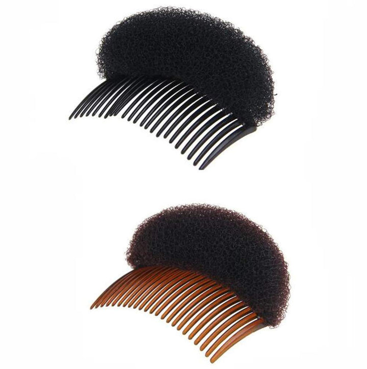 2Pcs Charming Bump It Up Volume Inserts Hair Comb Hair Stick Bun Maker Tool Do Beehive Hair Base Styling Accessories For Women Lady Girl(1 Black+1 Brown)