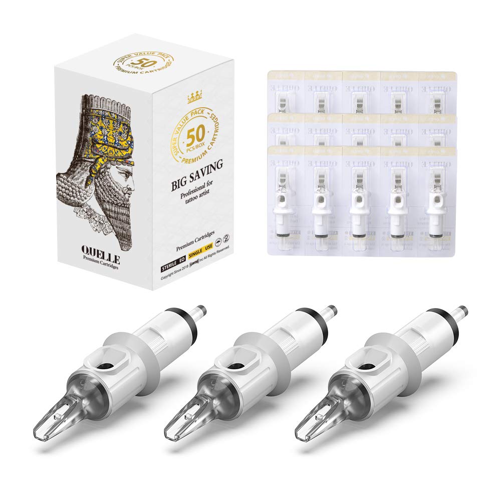 Hawink Tattoo Cartridge Needles #10 Bugpin 17 Curved/Round Magnum M-Taper 50PCS with Membrane Professional Disposable EN05C-50-1017RM