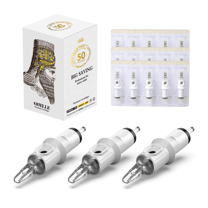 Hawink Tattoo Cartridge Needles #10 Bugpin 17 Curved/Round Magnum M-Taper 50PCS with Membrane Professional Disposable EN05C-50-1017RM