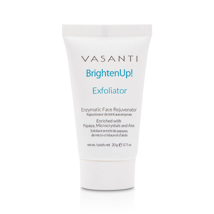 VASANTI Brighten Up! Enzymatic Face Rejuvenator (20g) - Gentle Scrub Brightens Exfoliates Cleanses Skin Paraben-Free Vegan Friendly Skincare