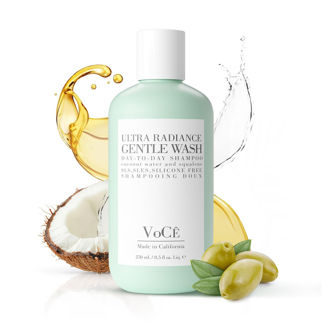 VoCÊ Haircare Gentle Wash Vegan & Cruelty-Free Shampoo | Clean Haircare, Color Safe, Paraben and Sulfate Free, Ultra Radiance, Hydrating, Shine Enhancing (8.5 oz | 250 ml)