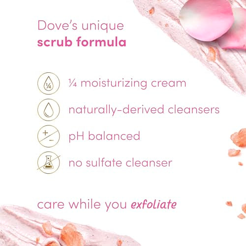 Dove Himalayan & Rose Body Scrub Exfoliates and Deeply Nourishes for Smooth, Radiant Skin 15oz