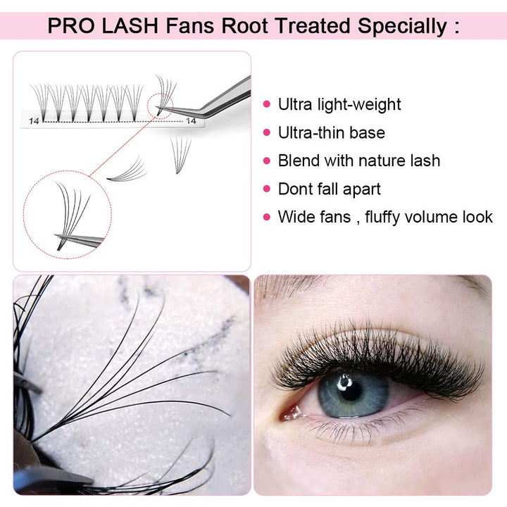 Premade Fans Eyelash Extensions 5D-D-0.10-13 Short Stem Premade Volume Eyelash Extensions 3D 5D 7D Volume Lash Extensions 9 to 20 mm Pre made Lash Fans C D Curl .07 .10(5D-D-0.10,13mm)
