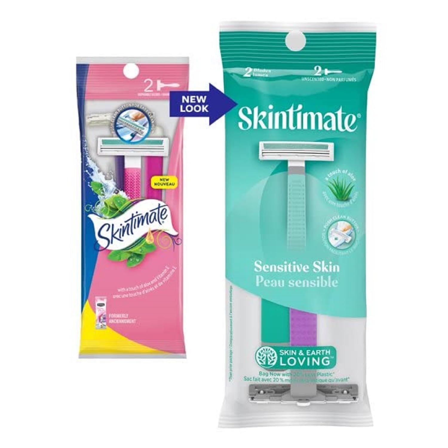 Skintimate Twin Blade Women's Disposable Razors, 12 ct (Pack of 2)