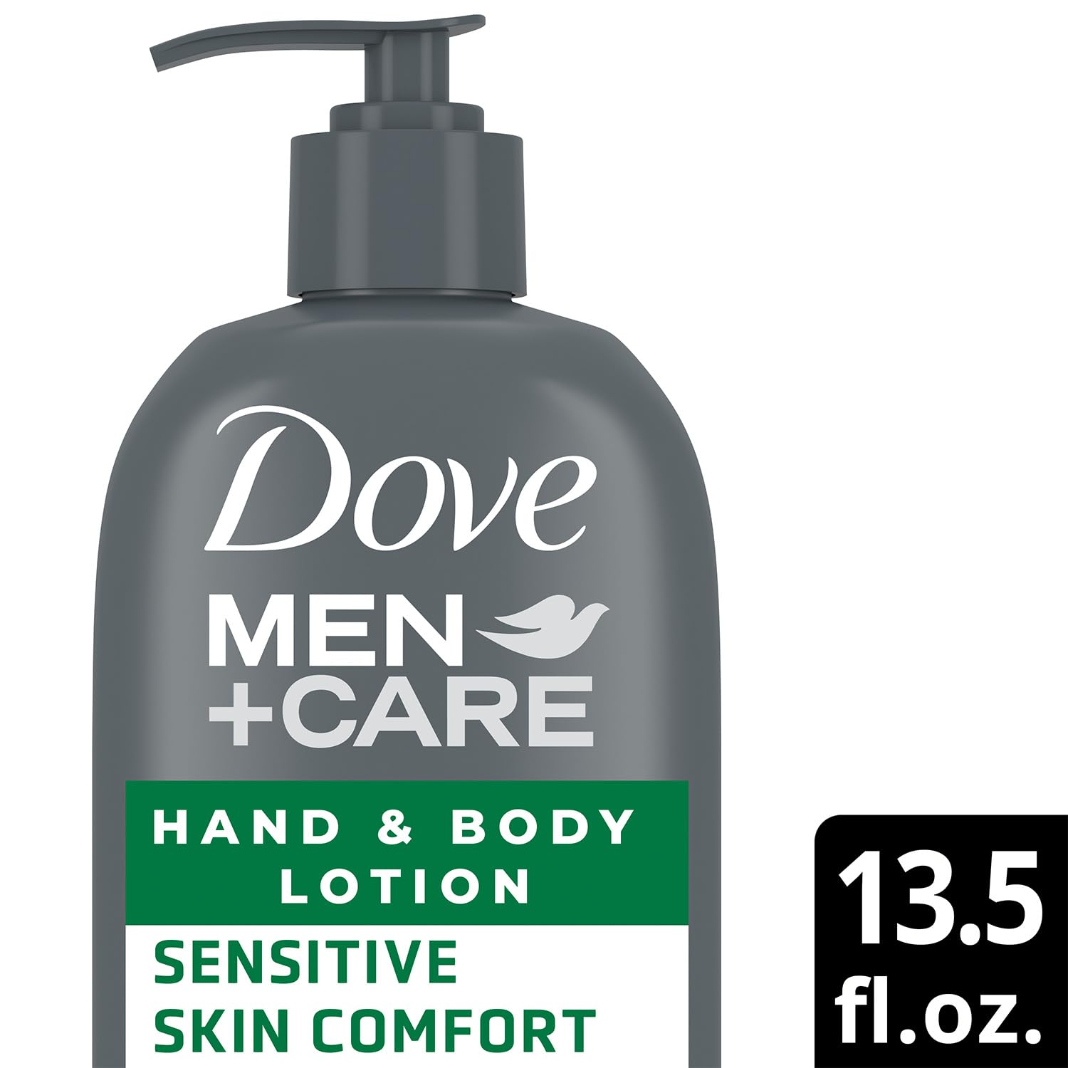 Dove Hand & Body Lotion, Men+Care Value Pack – Sensitive Skin Comfort Formula with Shea Butter & Aloe Vera, Calming Lotion for Dry Skin, 13.5 Fl Oz (Pack of 2)