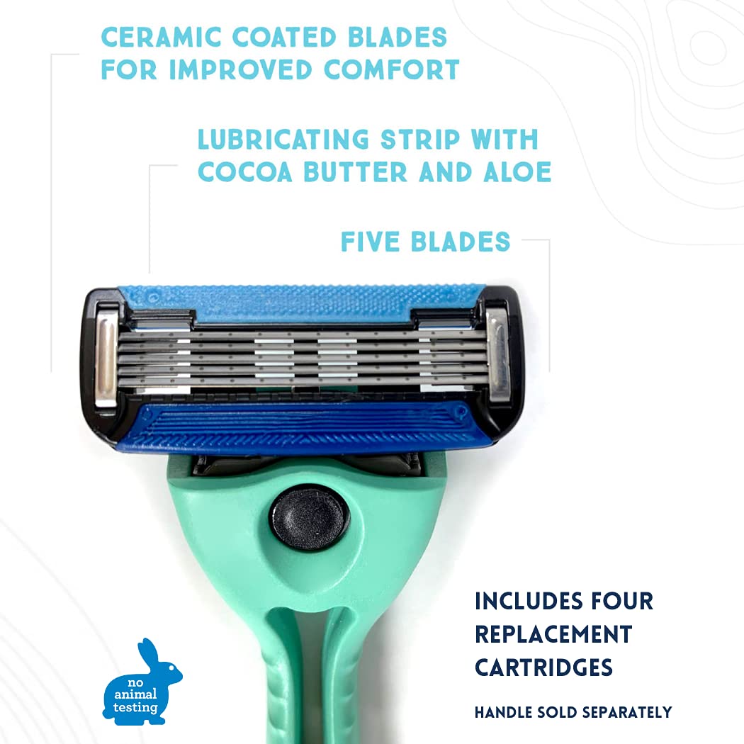 Preserve POPi Shave 5 Replacement Cartridges for Preserve POPi Shave 5 Razor, 4 Count