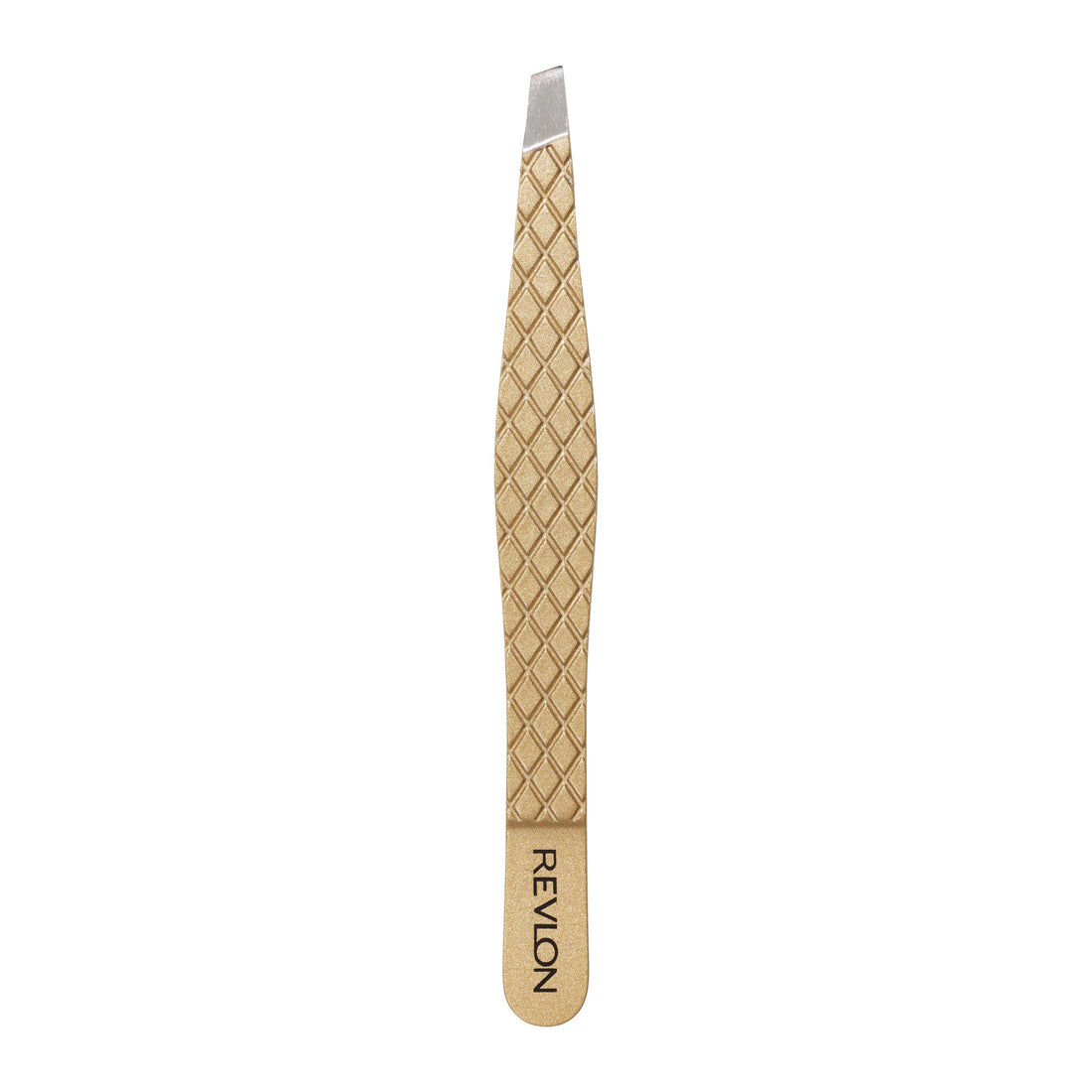 Revlon Gold Series Slanted Tip Tweezers, Ultra-Sharp for Precision Eyebrow Shaping and Facial Hair Removal, Diamond and Titanium-Coated for Durability, 1 Count