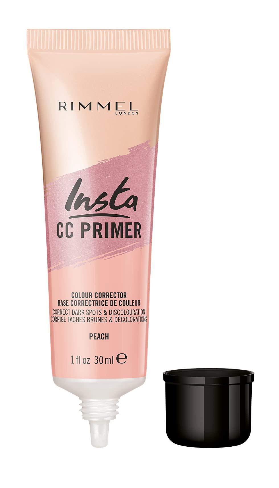 Rimmel London Insta Flawless - 30 Peach - Color-Correcting Primer, Brightening, Evens Skin Tone, Preps Skin, 1oz