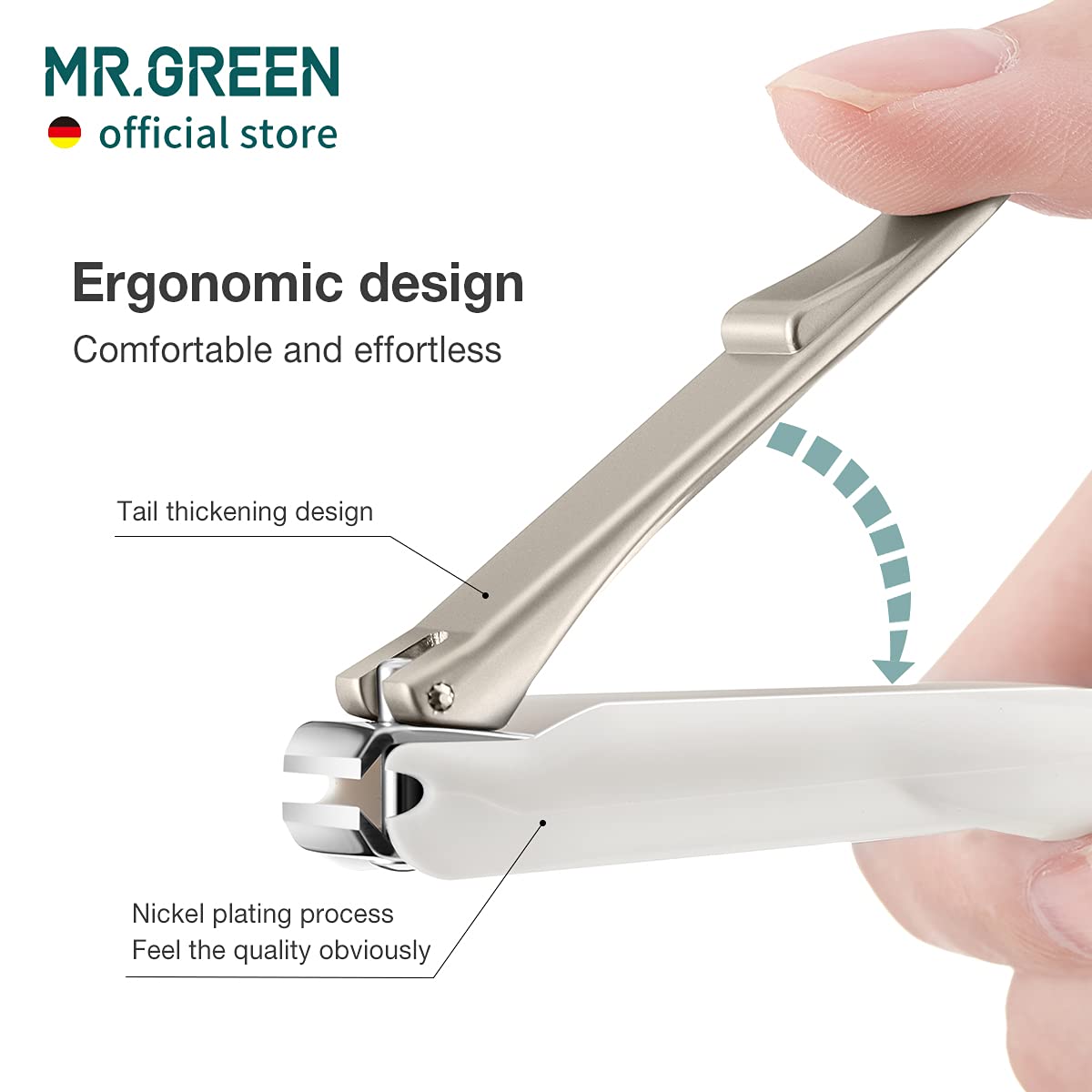 MR.GREEN Nail Clippers Anti Splash Fingernail Cutter Stainless Steel Manicure Tools Nail Scissors Detachable Design Nail Trimmer (L+Nano Glass File)