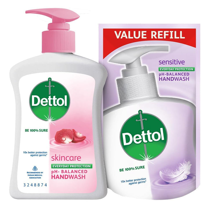Dettol Liquid Handwash (Skincare) - 200 ml with Free Liquid Handwash - 175 ml (Any Variant)