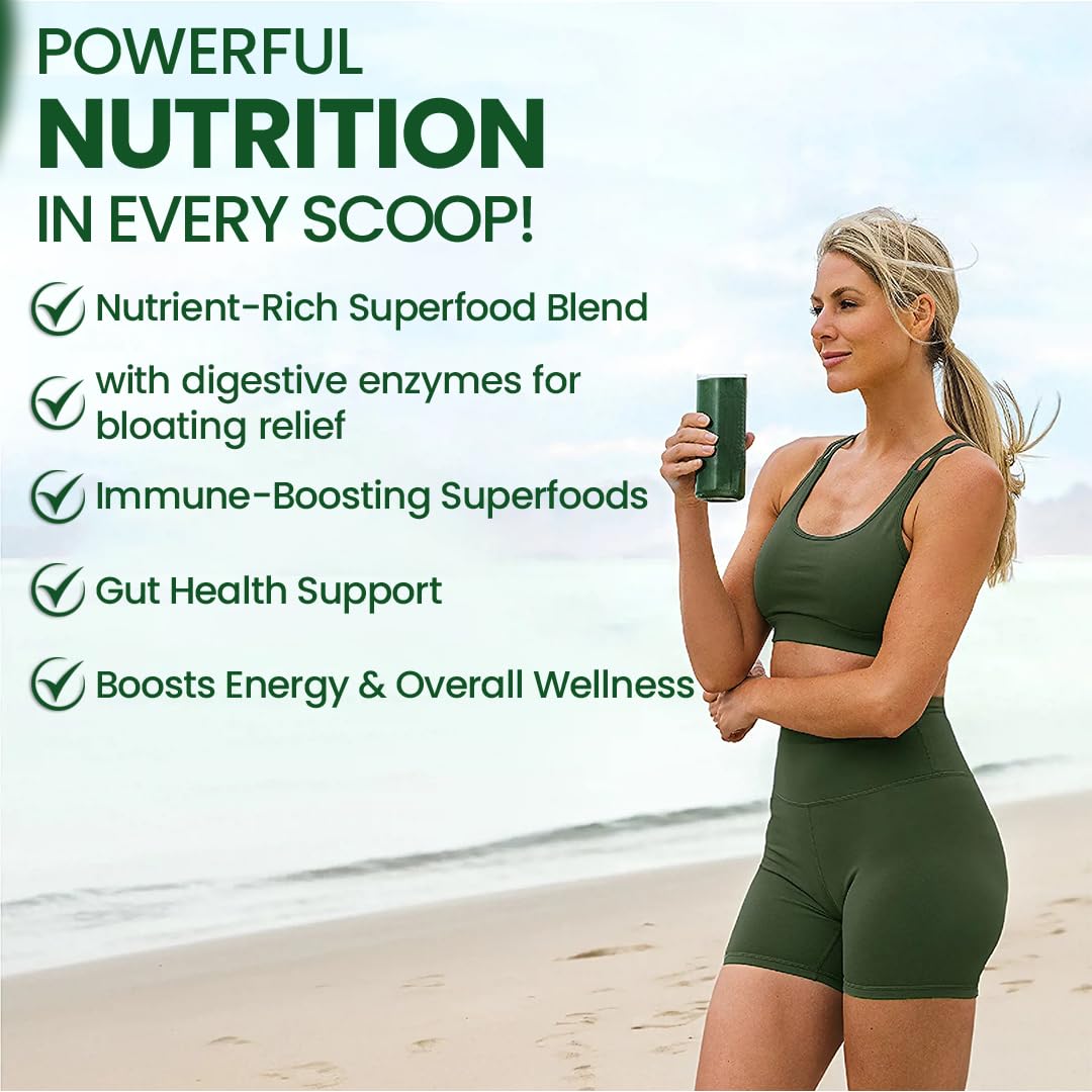 Peacock Max Superfood Reds & Greens Powder - 11.64 oz, Pack of 2, Prebiotics & Probiotics for Digestive Health, Super Greens Powder with Ashwagandha for Gut Health, Immunity, Antioxidants, Vegan