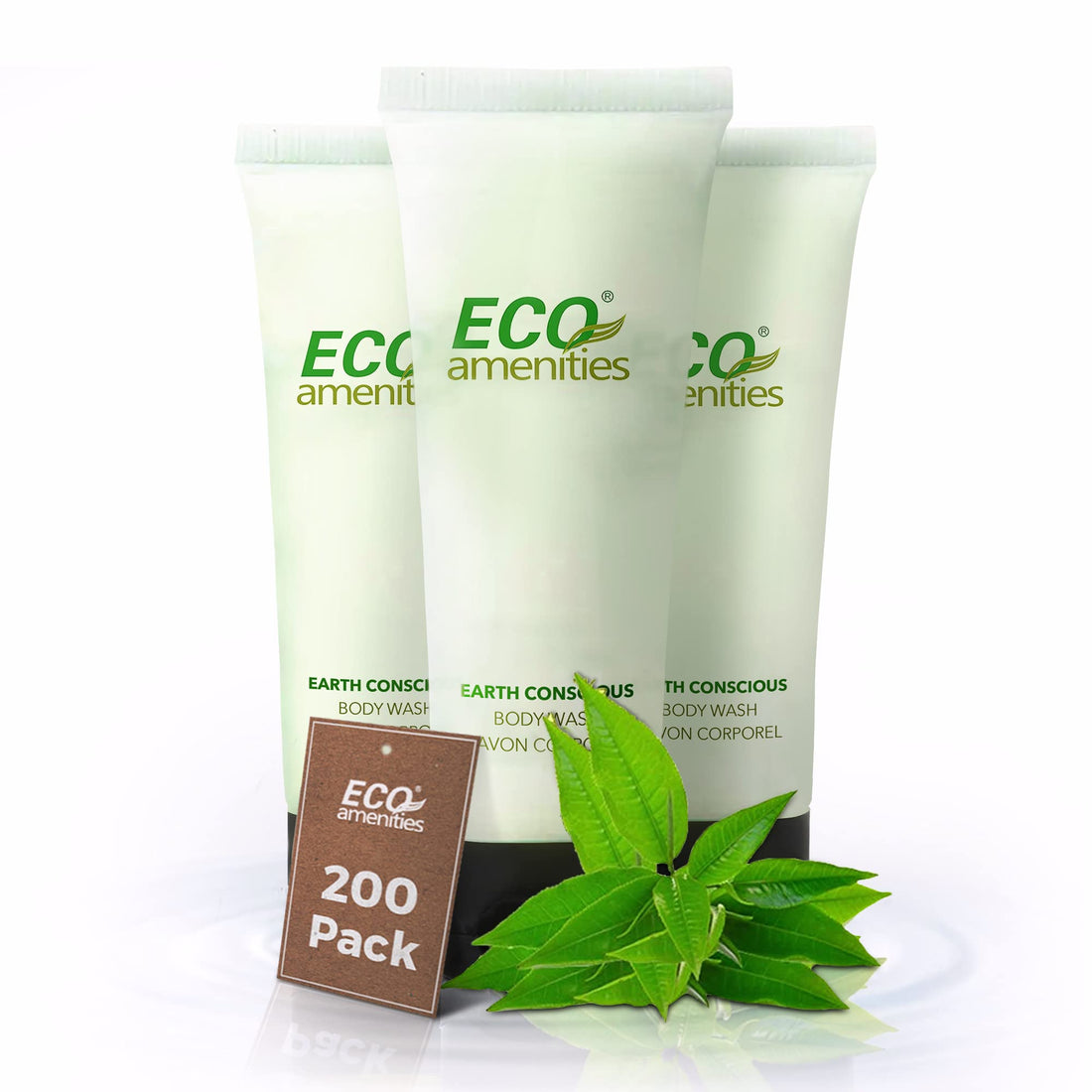 ECO Amenities Transparent Tube Flip Cap Individually Wrapped 30ml Shower Gel, 200 Tubes per Case