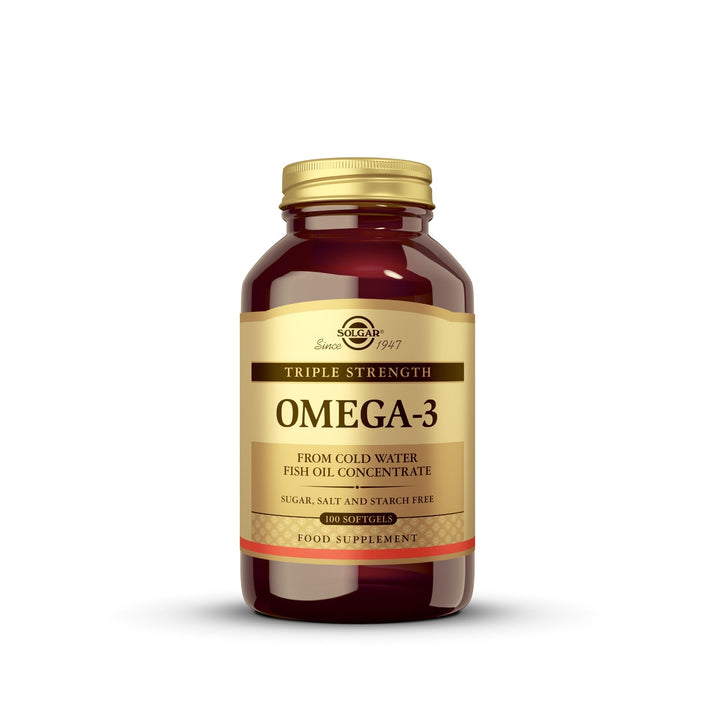 Solgar Triple Strength Omega-3 950 mg, 100 Softgels - Supports Cardiovascular, Joint & Skin Health - Heart Healthy Supplement - Essential Fatty Acids - Non GMO, Gluten/ Dairy Free - 100 Servings