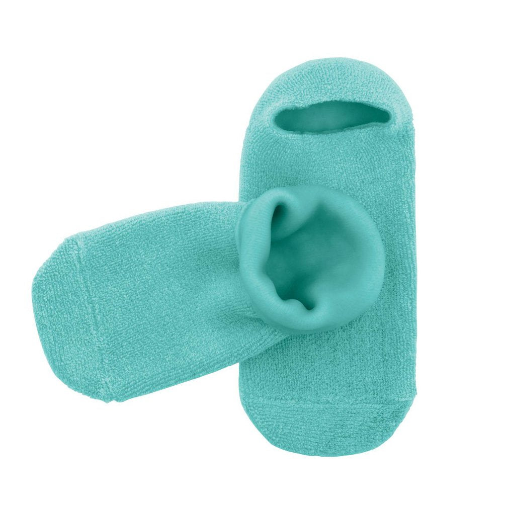 EMILYSTORES Green Moisturize Soften Repair Cracked Skin Moisturizing Treatment Full Gel Jojoba Oil Vitamin E Spa Socks 1Pair