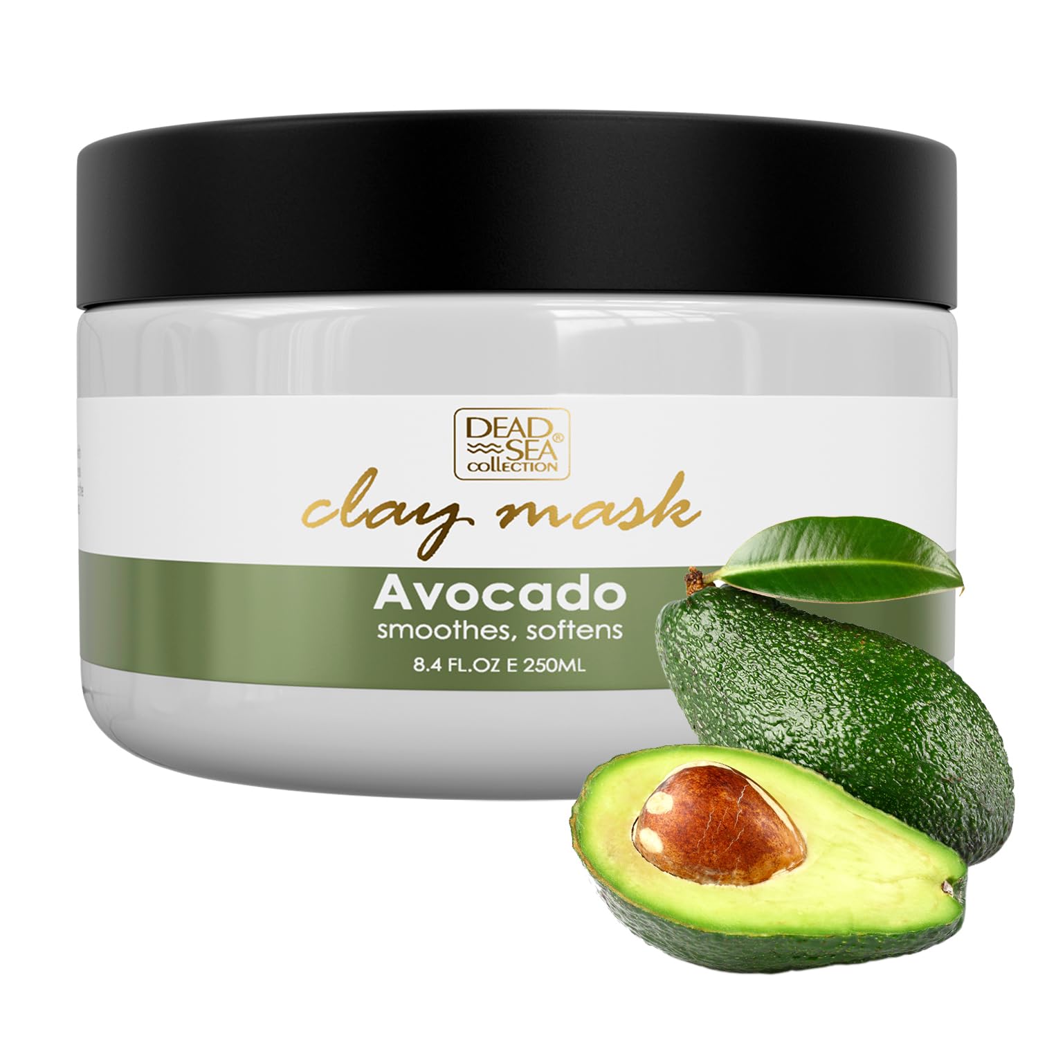 Dead Sea Collection Clay Mask with Avocado Extract for Face - Deep Cleansing Skin Care Spa Facial Mask with Dead Sea Minerals - Nourishing and Moisturizing Skin (8.4 fl.oz)