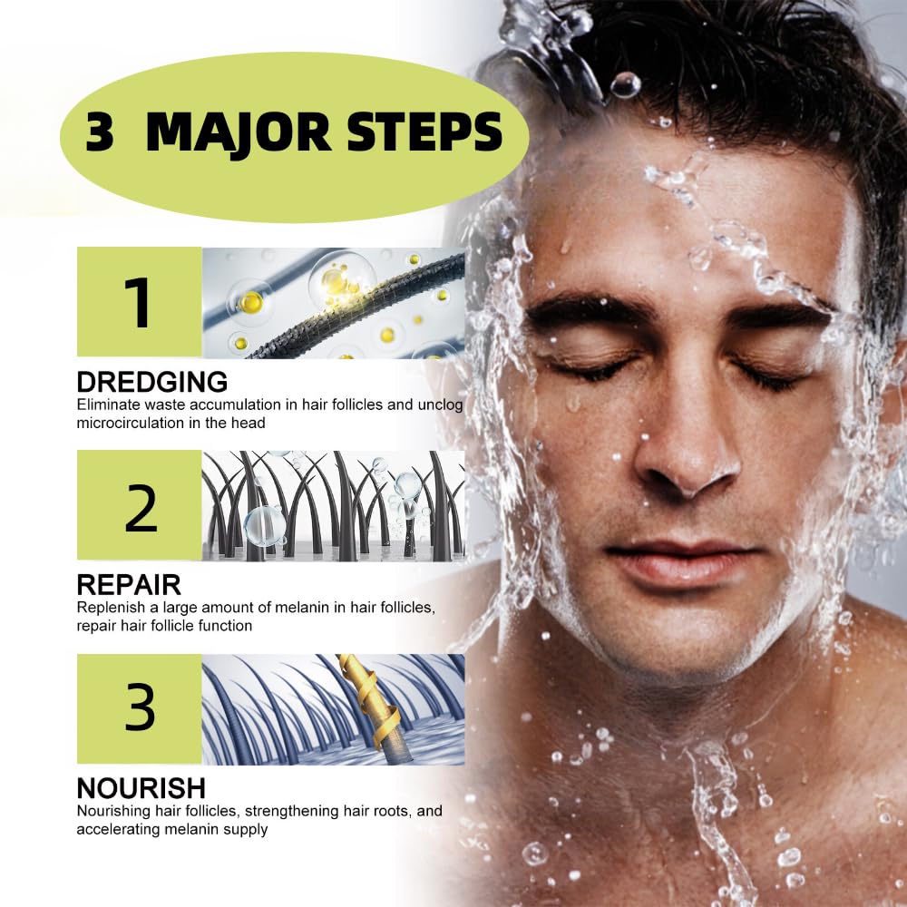 HATIKY Gray Hair Reverse / Mane Darkening Shampoo Bar for White Hair Coverage & Repair Soap for Women and Men (2Pcs)