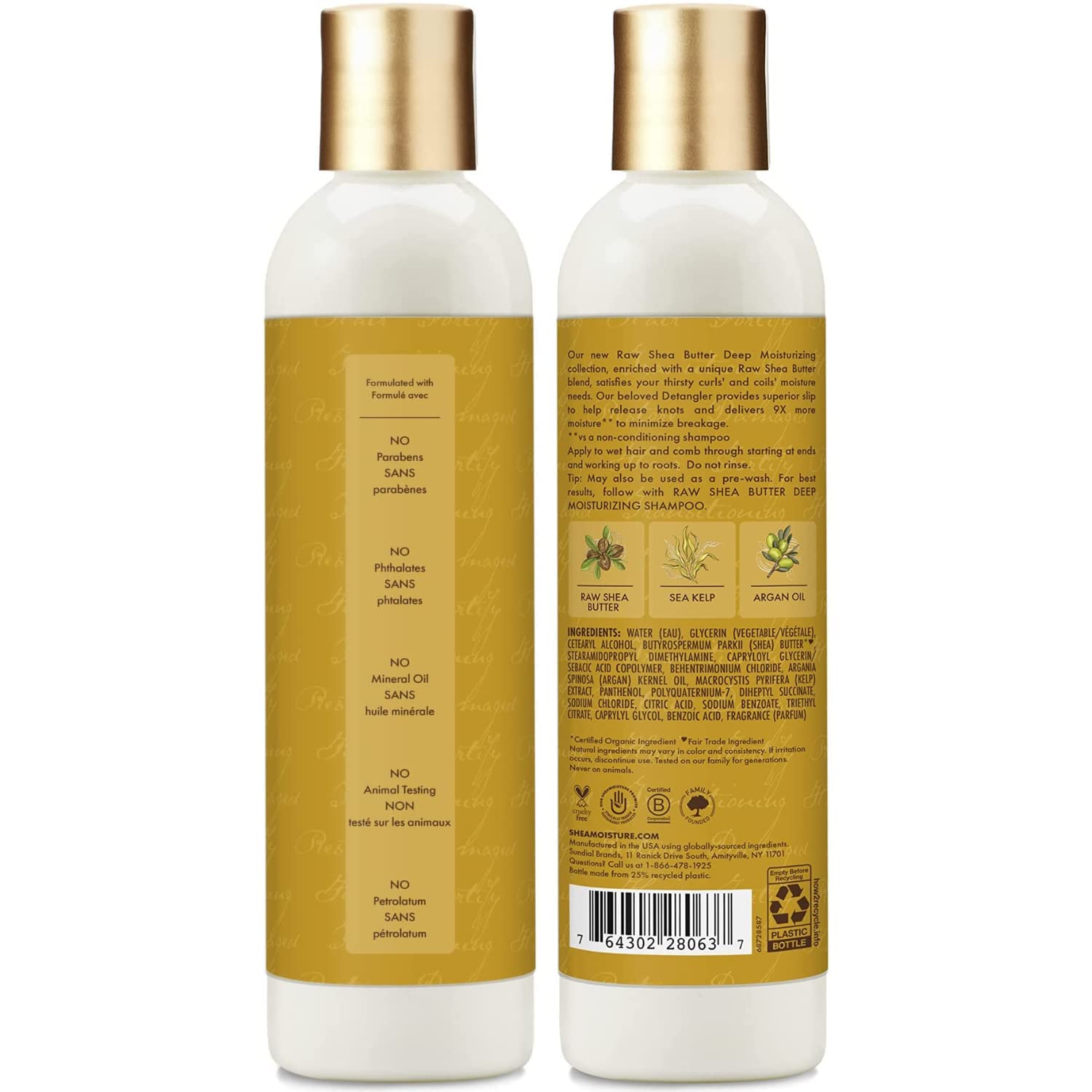 SheaMoisture 8 oz Raw Shea Butter Extra-Moisture Detangler (2 Pack)