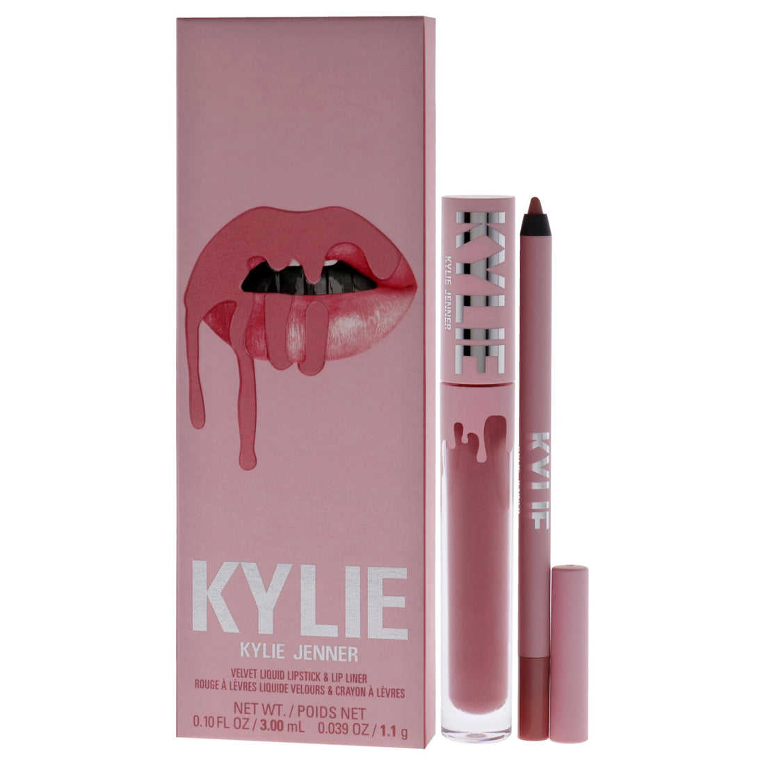 Kylie Cosmetics Velvet Lip Kit - 705 Charm for Women - 2 Pc 0.10 oz Velvet Liquid Lipstick, 0.03 oz Lip Liner