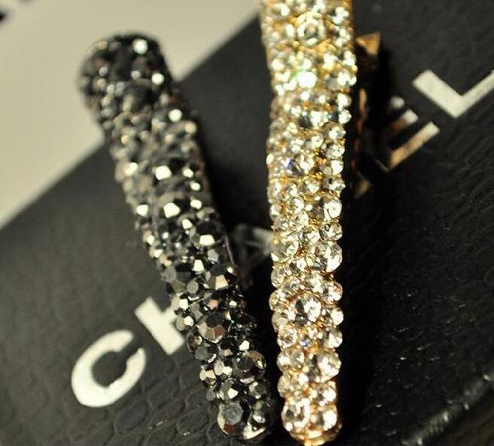 Suoirblss 4PCS Rhinestone Crystal Hair Clip Pearl Barrette Hair Accessories Duck Bill Alligator Hair Clips for Girls Women Lady