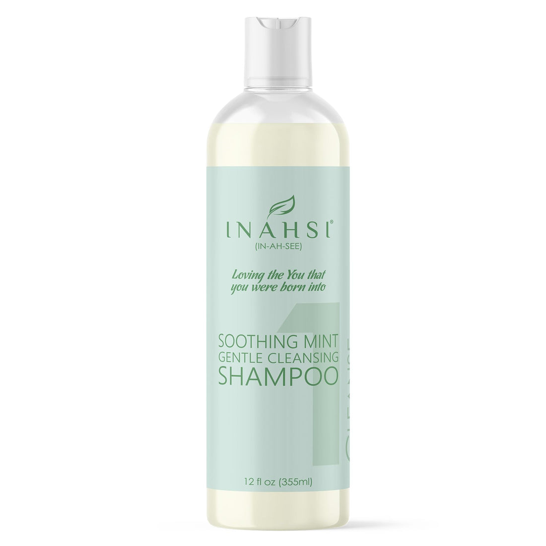 Inahsi Soothing Mint Gentle Cleansing Shampoo | Hair Shampoo for Men, Women, or Kids with Curly Hair | Hair Products for Naturally Curly Hair 12 oz | Made in the USA