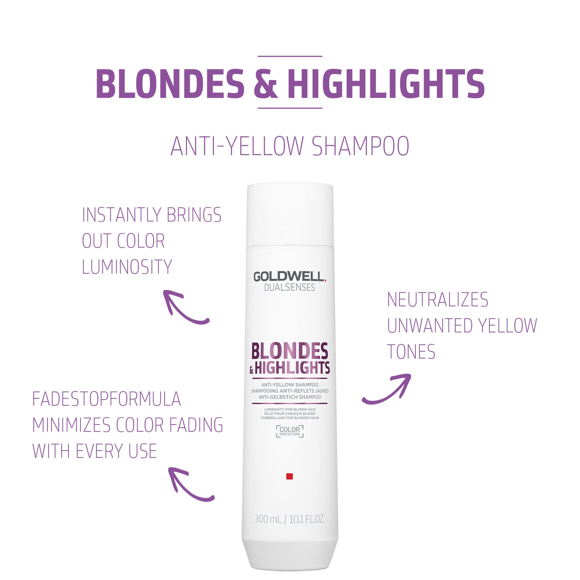 Goldwell Dualsenses Blondes and Highlights Anti-Yellow Shampoo for Unisex - 10.1 oz Shampoo