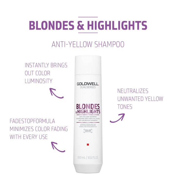 Goldwell Dualsenses Blondes and Highlights Anti-Yellow Shampoo for Unisex - 10.1 oz Shampoo