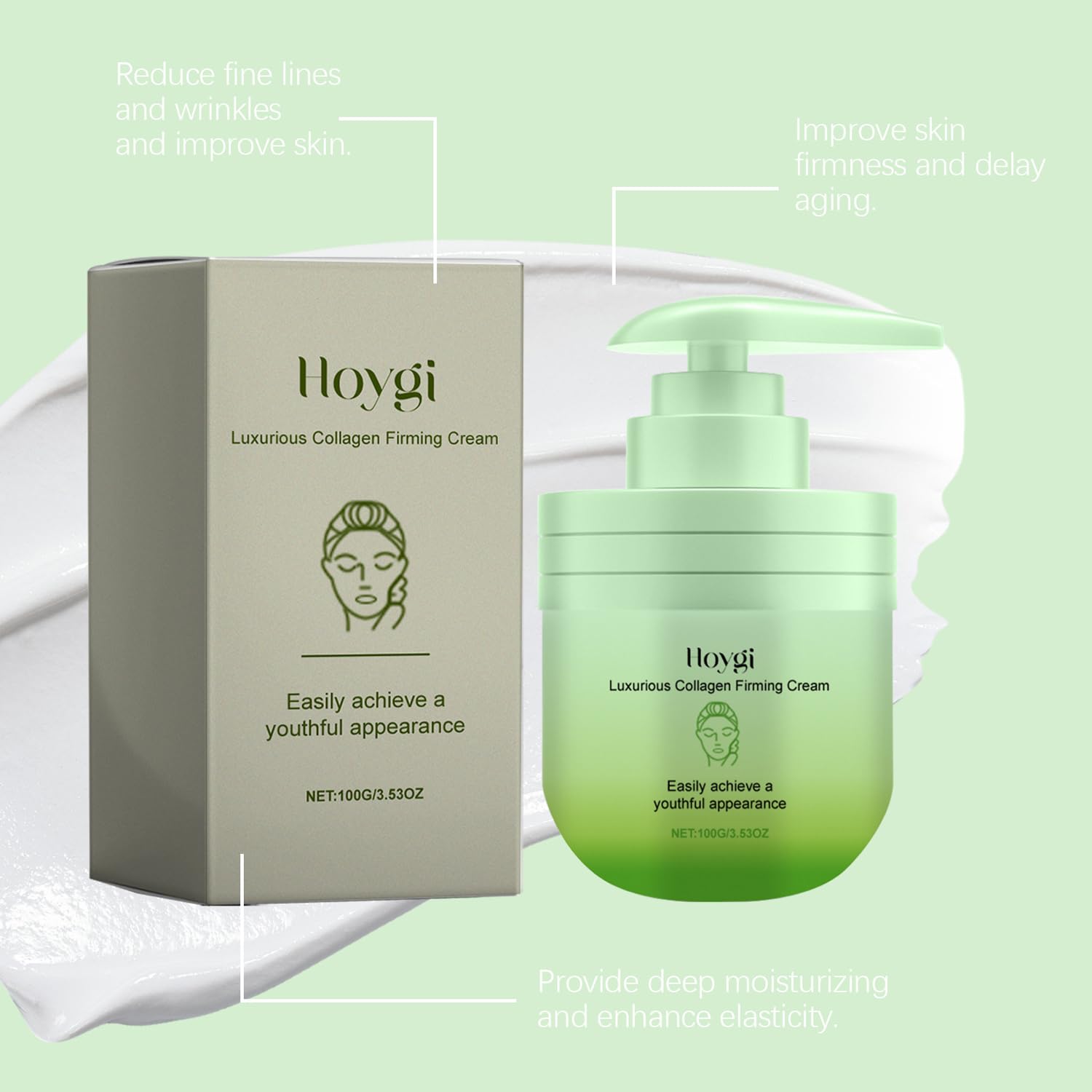 Divglow Luxurious Collagen Firming Cream, Skin Tightening Cream, Moisturizer Collagen Lifting Body Cream For Dry Skin, Collagen Firming Lotion Body Moisturizer Firms & Tightens For Youth Looking Skin