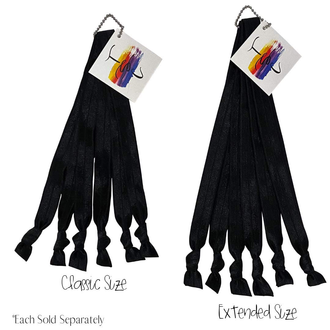 Solid Black No Crease Elastic Headband Hair Ties by THIS SEASON'S COLORS; 5/8 Wide