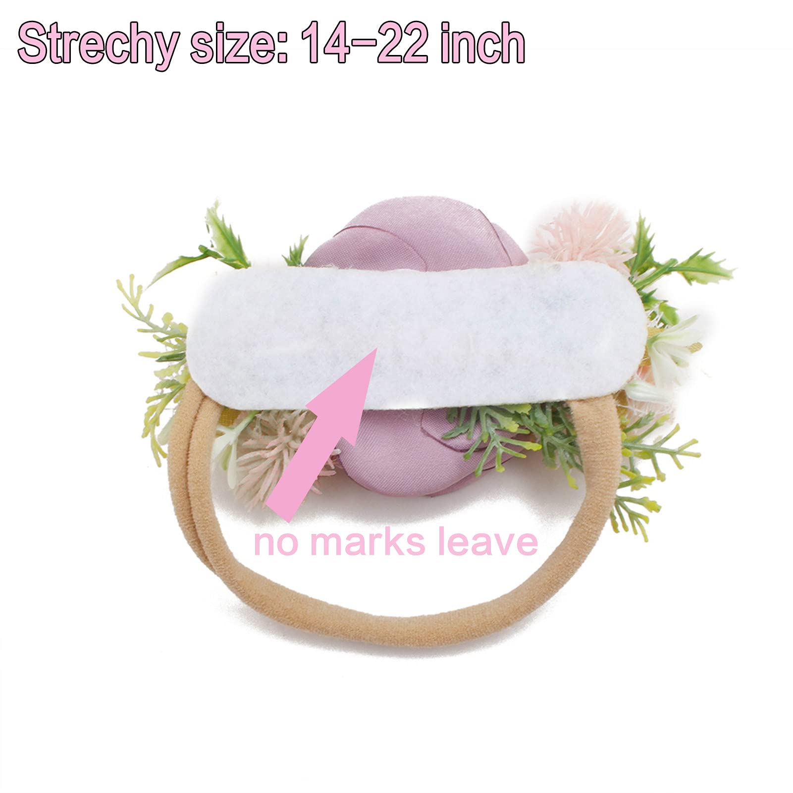 Baby Girl Headbands BFNAAgirl Nylon Flower Elastic Hairbands 3pcs Hair Accessories Gift for Newborn Infant Toddlers (YM2)