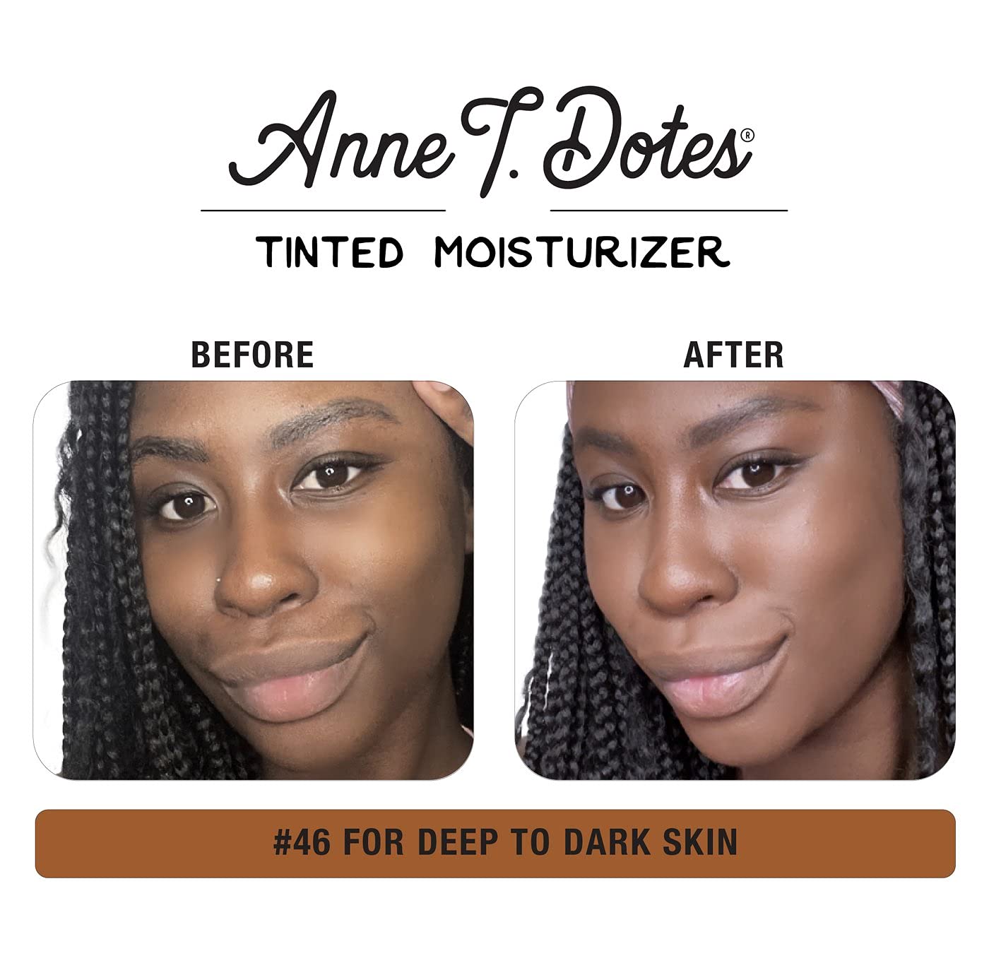 theBalm Anne T. Dotes Tinted Moisturizer, 46 (For Deep to Dark Skin), 1 fl. oz.