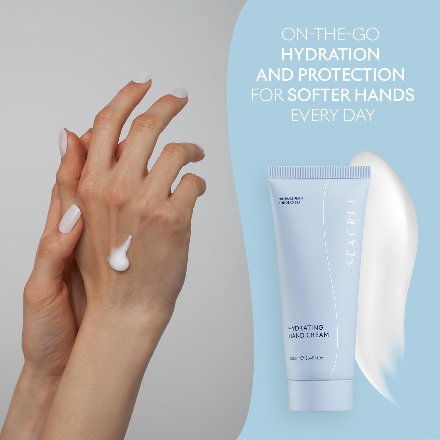 SEACRET Minerals From The Dead Sea, Shea Butter Hand Cream, Hand Lotion with Shea Butter, Olive Oil, Sunflower Oil and Vitamin E, SLS Free, Paraben Free, Cruelty Free, Hypoallergenic Tested, 5.1 FL.OZ