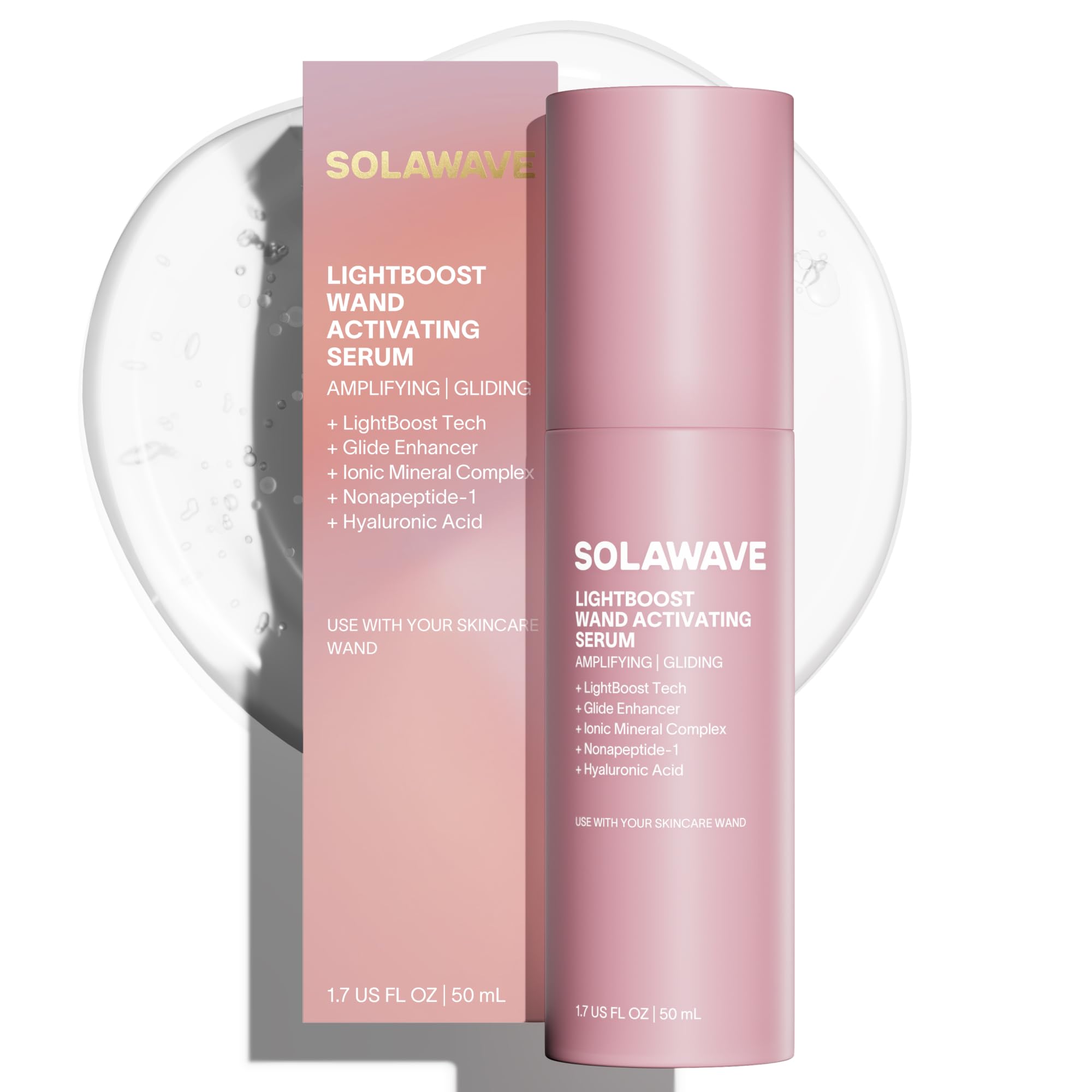 Solawave LightBoost Red Light Therapy Wand Activating Serum | Works with Microcurrent Face Wand and Galvanic Current Devices | Boosts Hydration, Radiance & Diminishes Fine Lines & Wrinkles (1.7 oz)