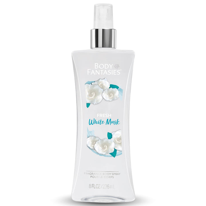 Body Fantasies Fresh White Musk Fantasy Fragrance Body Spray for Women 8 Ounce