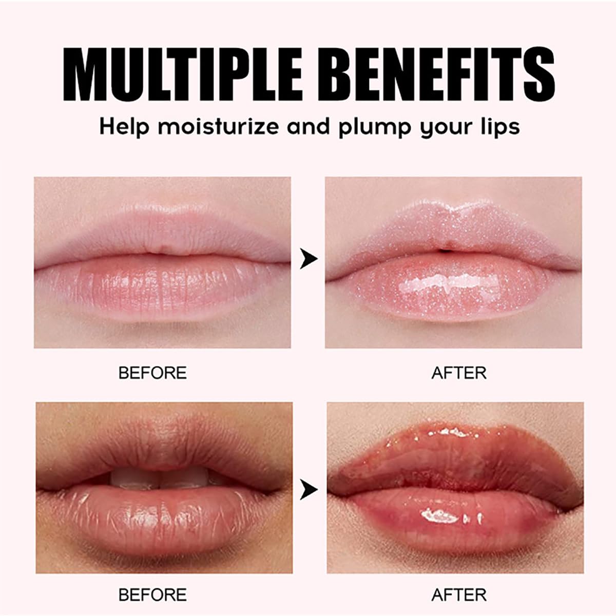 FYEBOO Hydrating Lip Oil, Big Brush Head Lip Glaze Shiny Transparent Lip Glow Oil, Nourishing & Non-sticky Long Lasting Fresh Clear Smooth Lip Care Plumping Lip Oil (Set A)