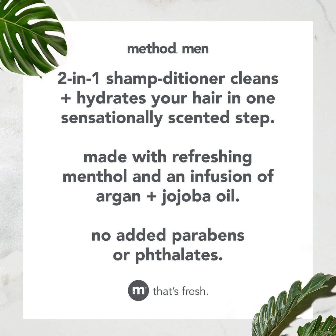 Method Men 2-in-1 Shampoo + Conditioner, Glacier + Granite, 14 oz