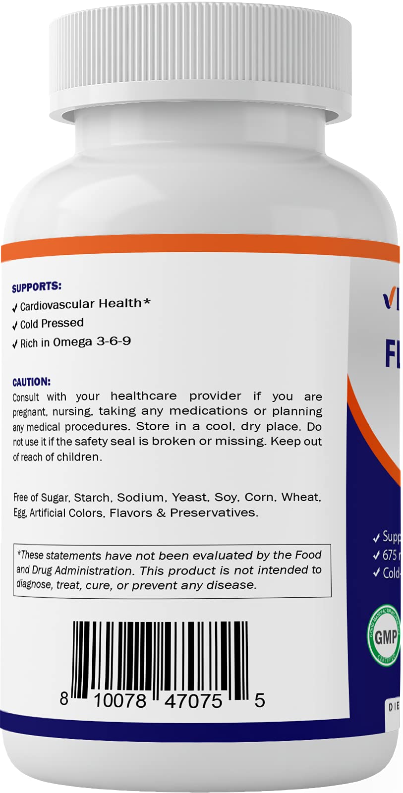 Vitamatic Flaxseed Oil 1200mg 120 from Cold Pressed Flax Seed - 675 mg of ALA Omega 3 Fatty Acids for Improving Heart Health