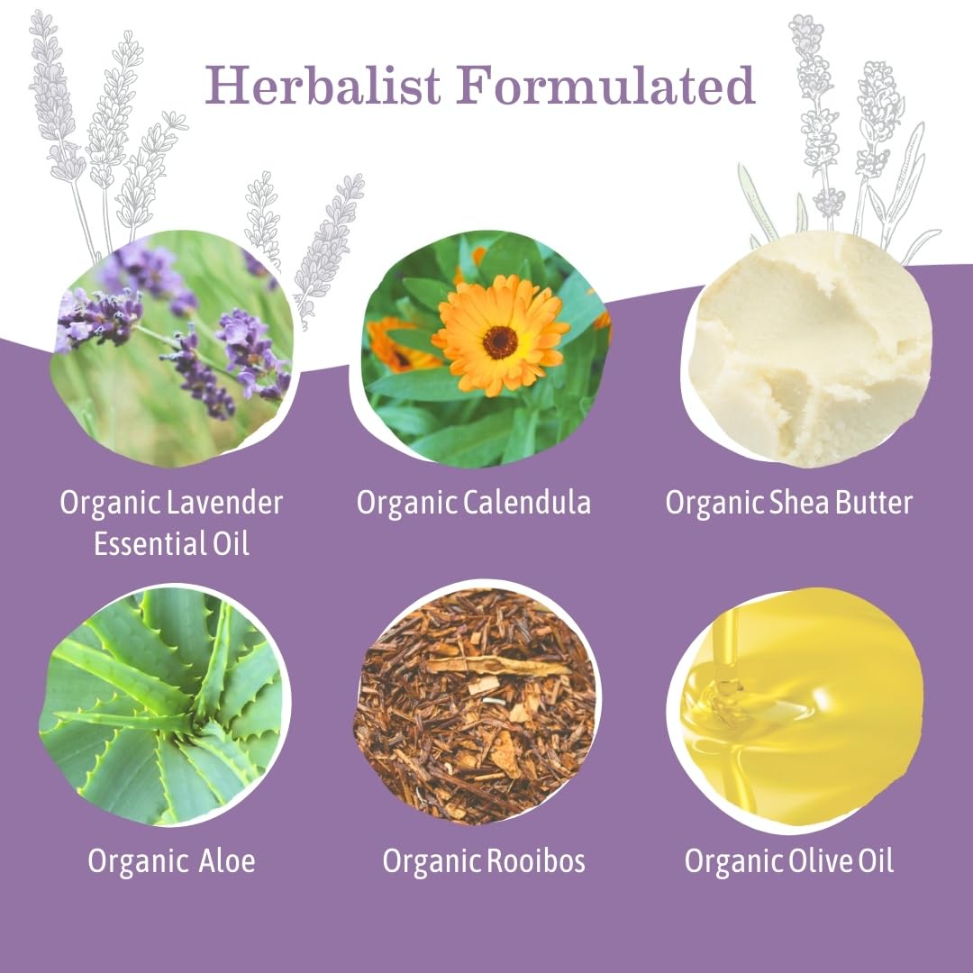 Earth Mama Calming Lavender Baby Lotion for Dry Skin, Calendula Cream for Newborn Skin Care, Organic Moisturizer for Children, Aloe Juice, Rooibos, & Shea Butter, Lavender Lotion, 8 Fl Oz (2Pk)