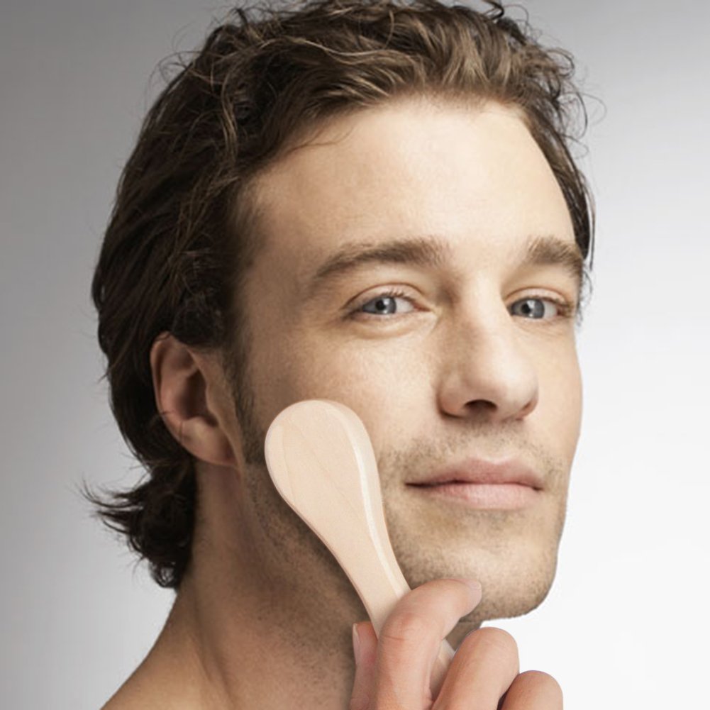 Aisilk 2pcs Natural Bristle Wood Handle Face Facial Skin Scrub Cleaner Cleansing Brush