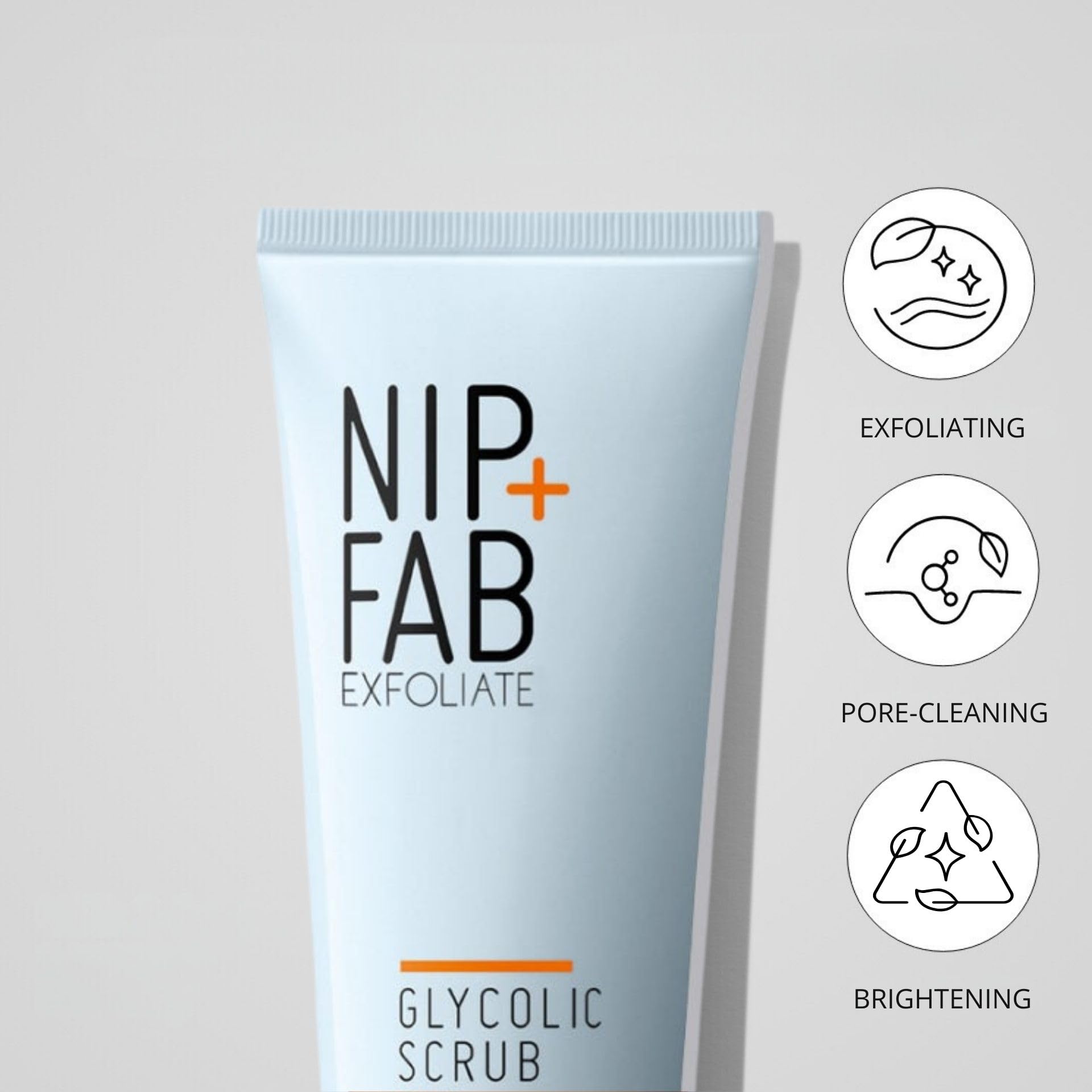 Nip + Fab Glycolic Acid Fix Face Scrub with Salicylic Acid, AHA/BHA Exfoliating Facial Cleanser Polish for Refining Pores Skin Brightening, 75 ml 2.5 fl oz