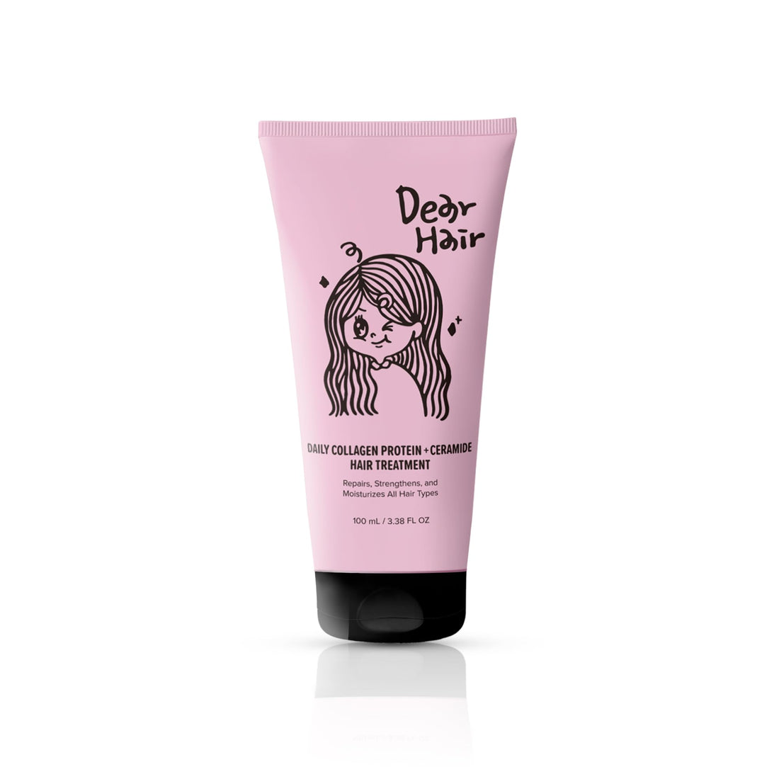 DEAR HAIR Daily Collagen Protein Ceramide Hair Treatment for Dry, Damaged Hair, Bond Repair Deep Conditioning Mask with Hydrolyzed Collagen & Pea Protein, 3.3fl.oz | 100ml