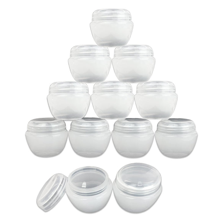 Beauticom 12 Pieces 50G/50ML White Frosted Container Jars with Inner Liner for Pills