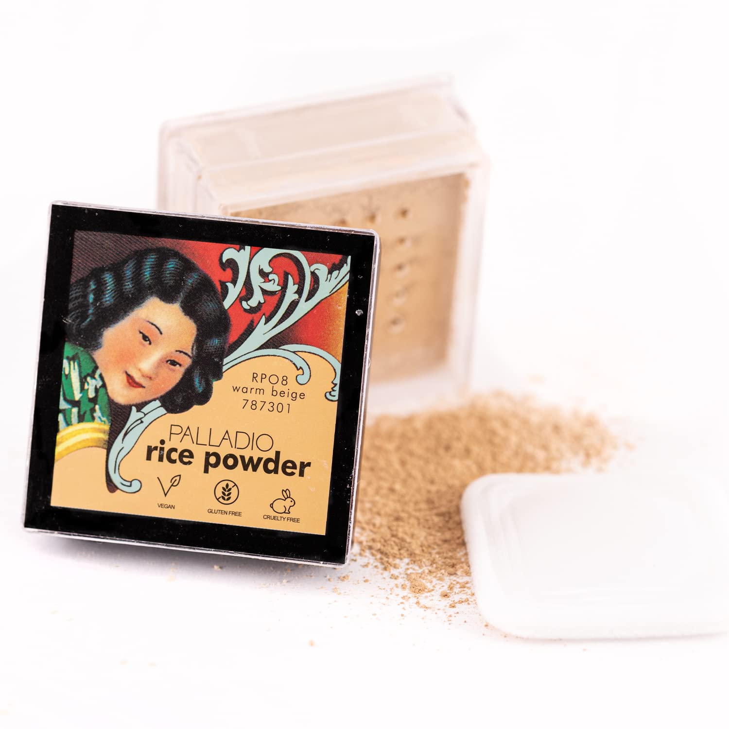 Palladio Beauty RICE POWDER 0.60 oz, beige, Warm Beige, 17 g