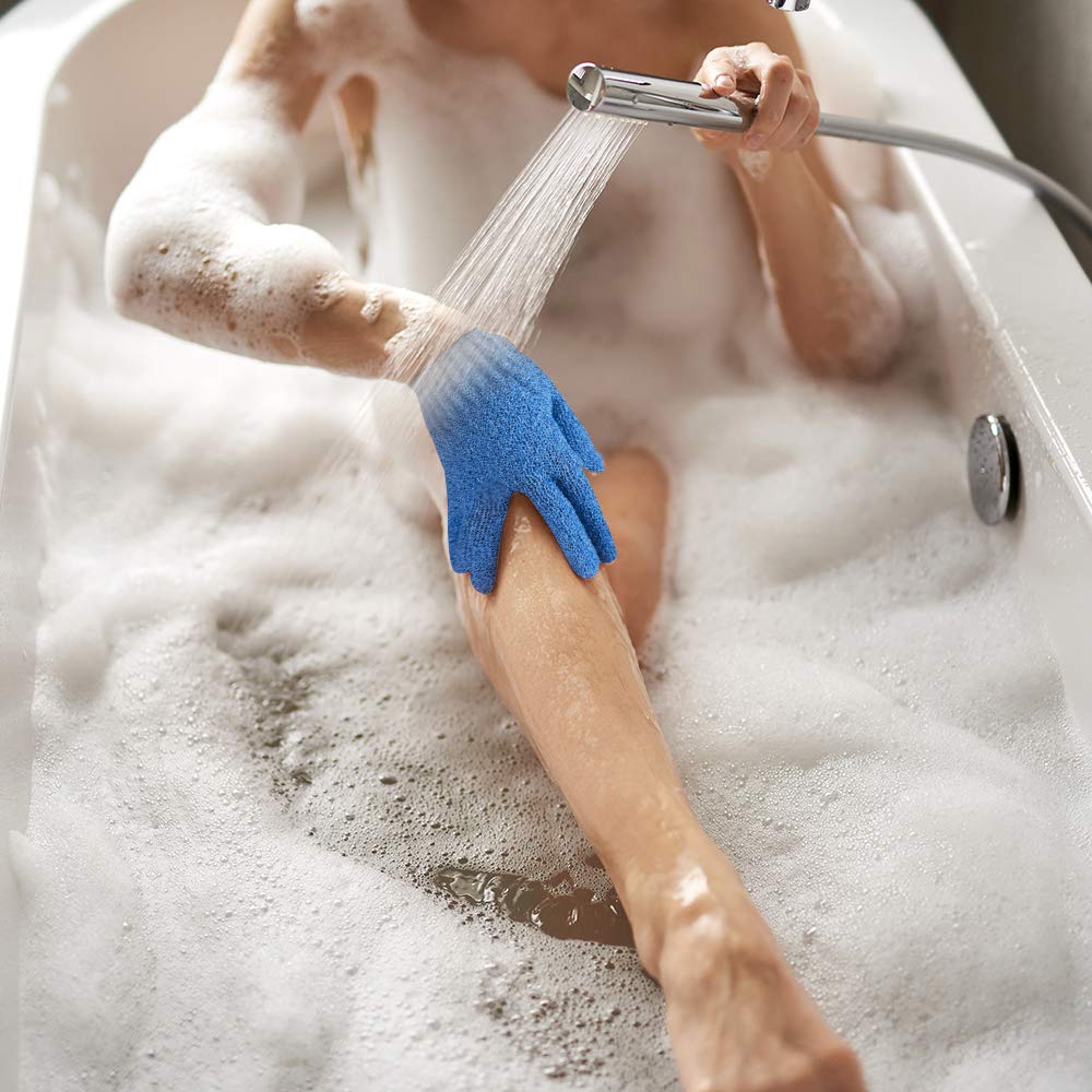 Duufin 14 Pairs Exfoliating Gloves Bath Gloves Body Wash Mitt Scrubbing Exfoliator Glove for Shower, Spa, Massage, Body Scrub, Dead Skin Cell Remover