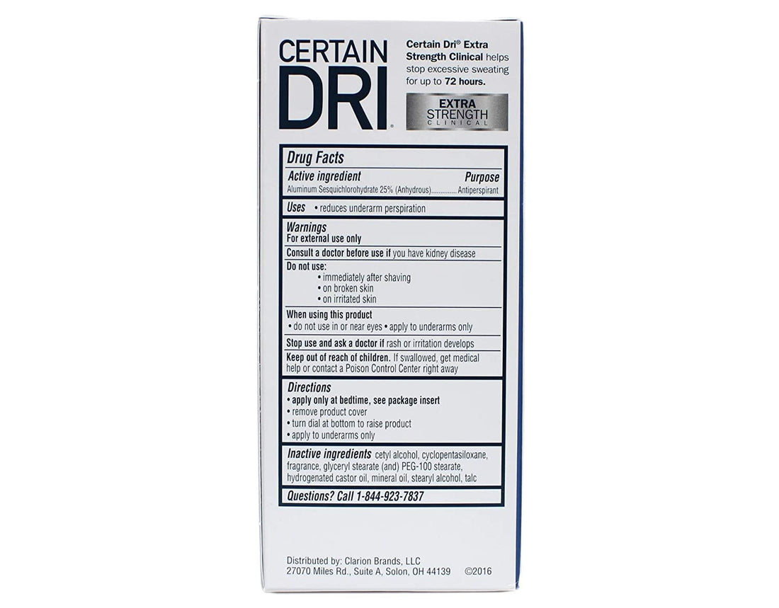 DSE Certain Dri Anti-perspirant Solid Stick - 1.7 Oz, Unscented, Unisex