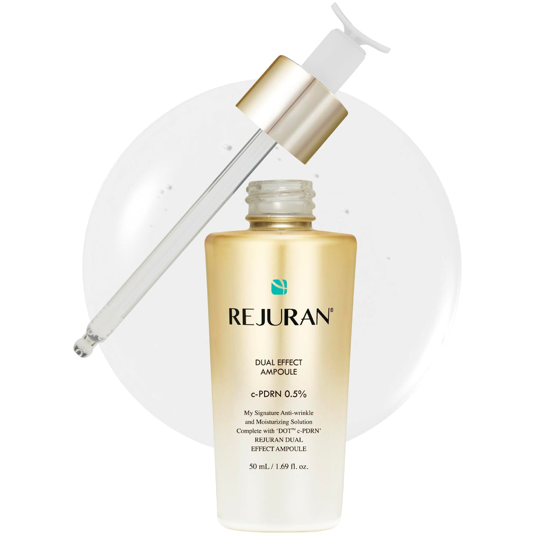 REJURAN® Dual Effect Ampoule, DOT DUAL c-PDRN® [Larger Size] - Salmon DNA Face Serum for Deep Rejuvenation, Wrinkle Care, Skin Elasticity with Visible Anti-Aging Results. Korean Skincare (1.69 fl oz)