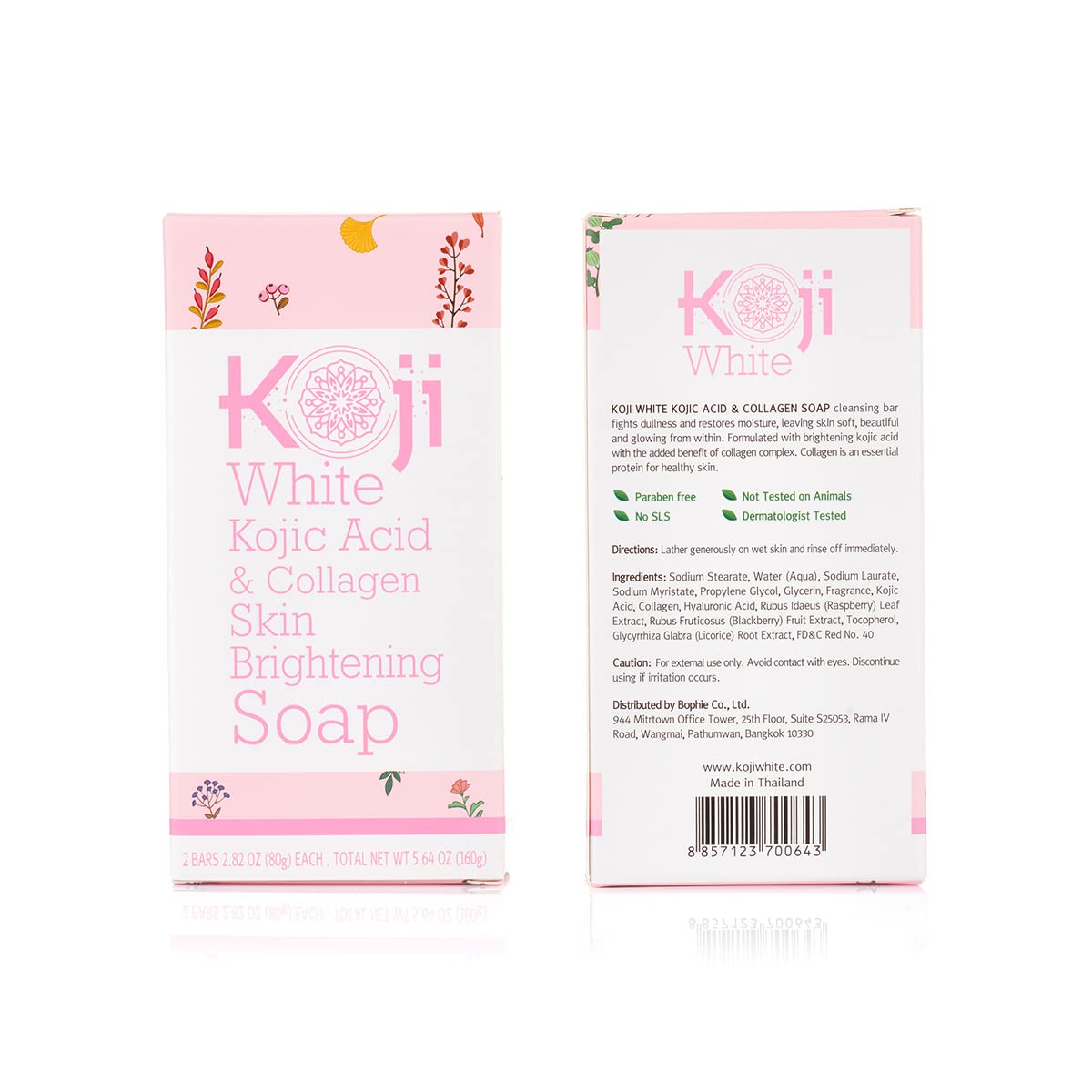 Koji White Kojic Acid & Collagen Skin Brightening Soap for Face & Natural Glowing Skin - Moisturizer, Body Cleansing Bar, Reduce the Appearance of Wrinkles, Vegan, Paraben-Free, 2.82 oz (2 Bars)