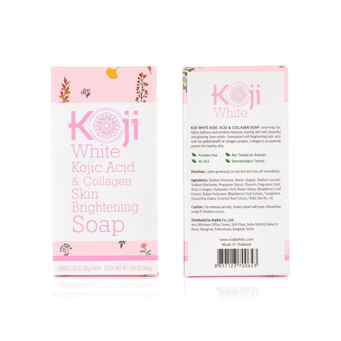 Koji White Kojic Acid & Collagen Skin Brightening Soap for Face & Natural Glowing Skin - Moisturizer, Body Cleansing Bar, Reduce the Appearance of Wrinkles, Vegan, Paraben-Free, 2.82 oz (2 Bars)