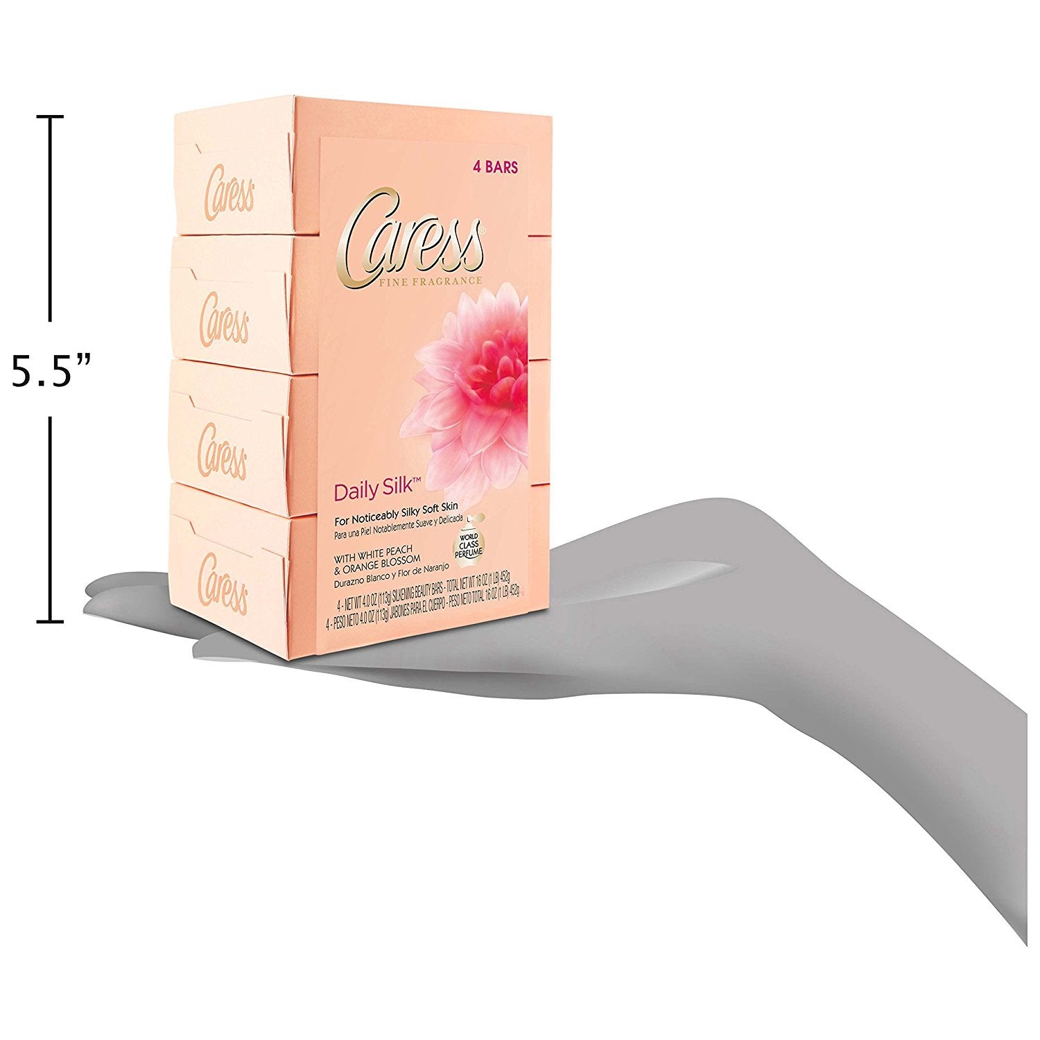 Caress Beauty Bar, Daily Silk 4 oz, 4 Bar