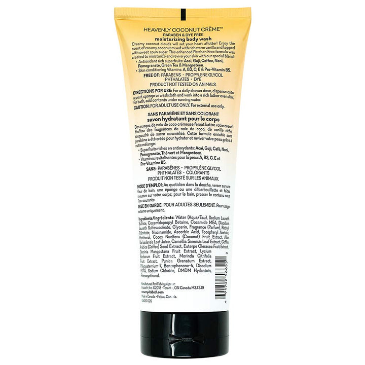Vitabath Heavenly Coconut CrÃƒ¨me Body Wash Moisturizing Bath & Shower Cleanser Infused with Vanilla & Sugar - Cruelty-Free, Paraben-Free - 10 oz